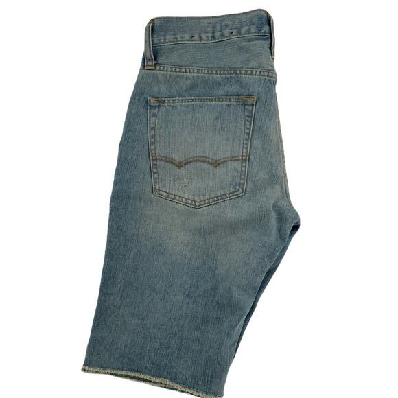 American Eagle Men's Distressed Cut-Off Jean Short Blue Jean Size 28 Denim - Picture 5 of 10